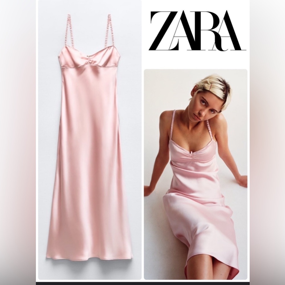 Light Pink Satin Zara Dress